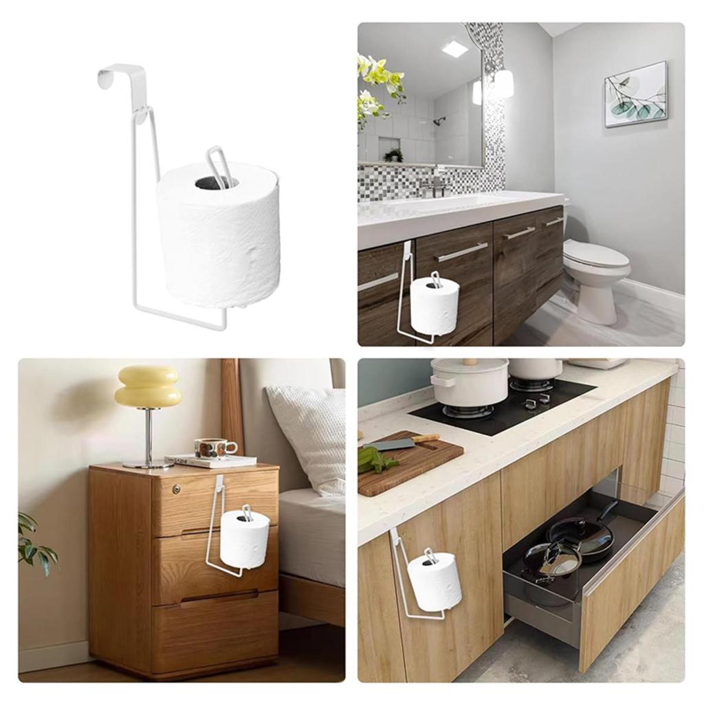 1Pc Iron Toilet Roll Paper Holder Organizer Wall Mount Storage Stand Kitchen Bathroom No Drill Tissue Towel Dispenser