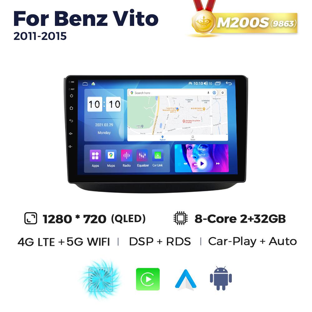 NaviFly HD Screen Android 13 Car Radio For Mercedes Benz Vito 2011-2015 10inch Wireless Carplay Multimedia Player GPS Navigation