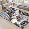 1Pcs Cat Pattern Floor Mat Modern Kitchen Polyester Rug Non-Slip Colorful Indoor Carpet, For Home Bathroom Bedroom Living Room Decor