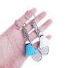 Fashion DIY Gifts Key Holder Badminton Racket Key Chain Key Ring Keyfob Badminton Pendant Keyring