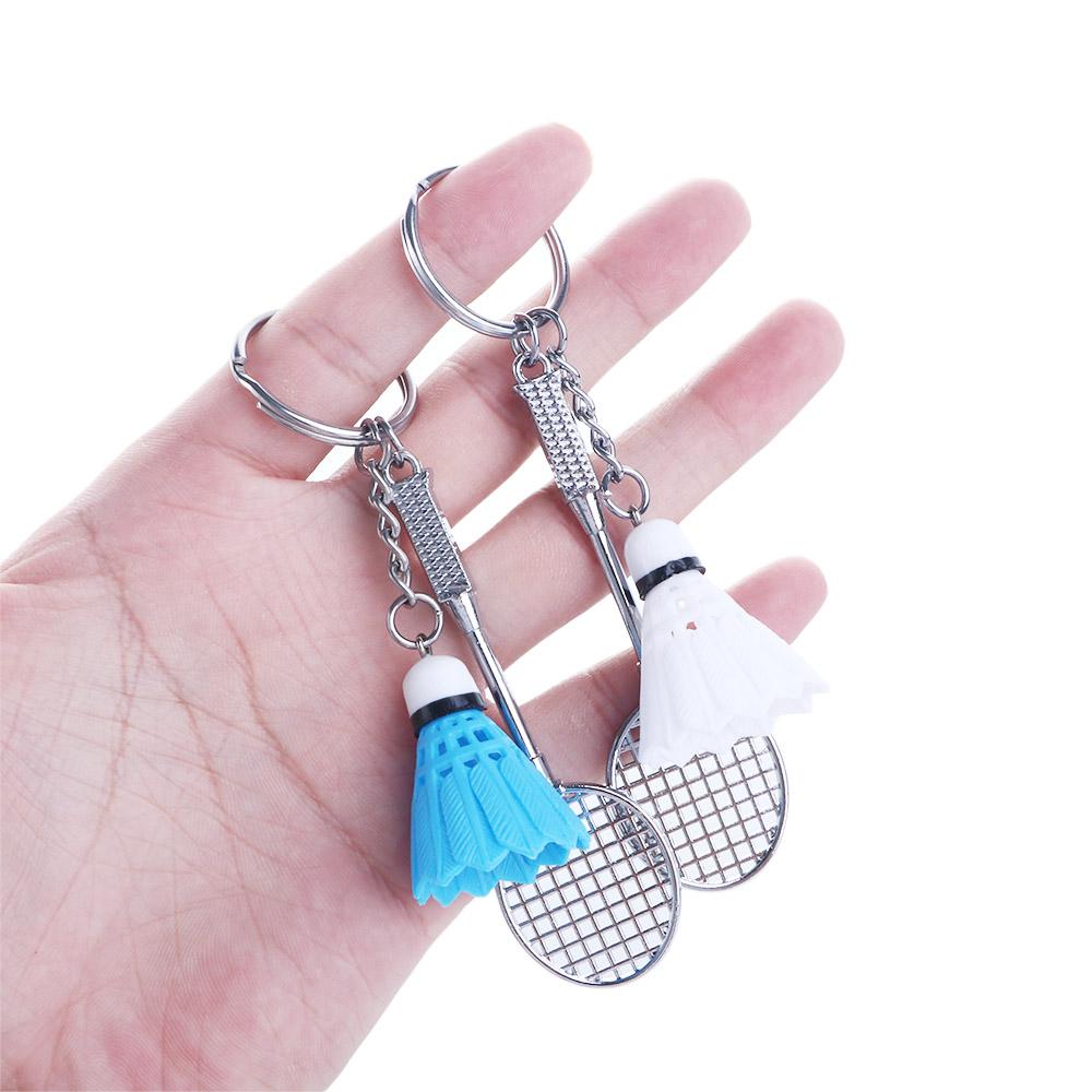 Fashion DIY Gifts Key Holder Badminton Racket Key Chain Key Ring Keyfob Badminton Pendant Keyring
