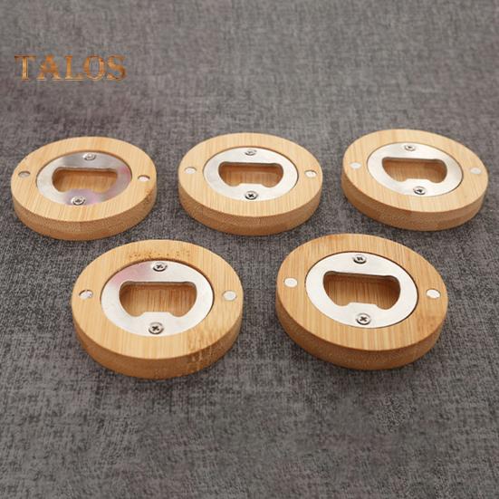 10 шт. бамбуковых магнитов для открывания бутылок 2,4x2,4 дюйма, магнит на холодильник, украшение для бара, открывалка для пива, многофункциональный кухонный инструмент, наклейка на холодильник