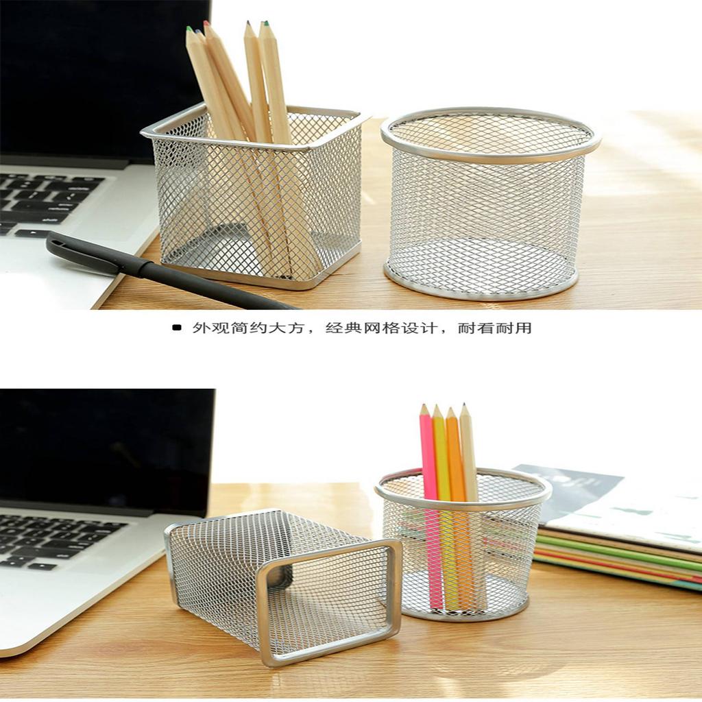 Держатель для ручек из нержавеющей стали, держатель для карандашей из дышащей сетки, держатель для ручек, стакан для офиса, библиотеки, общежития