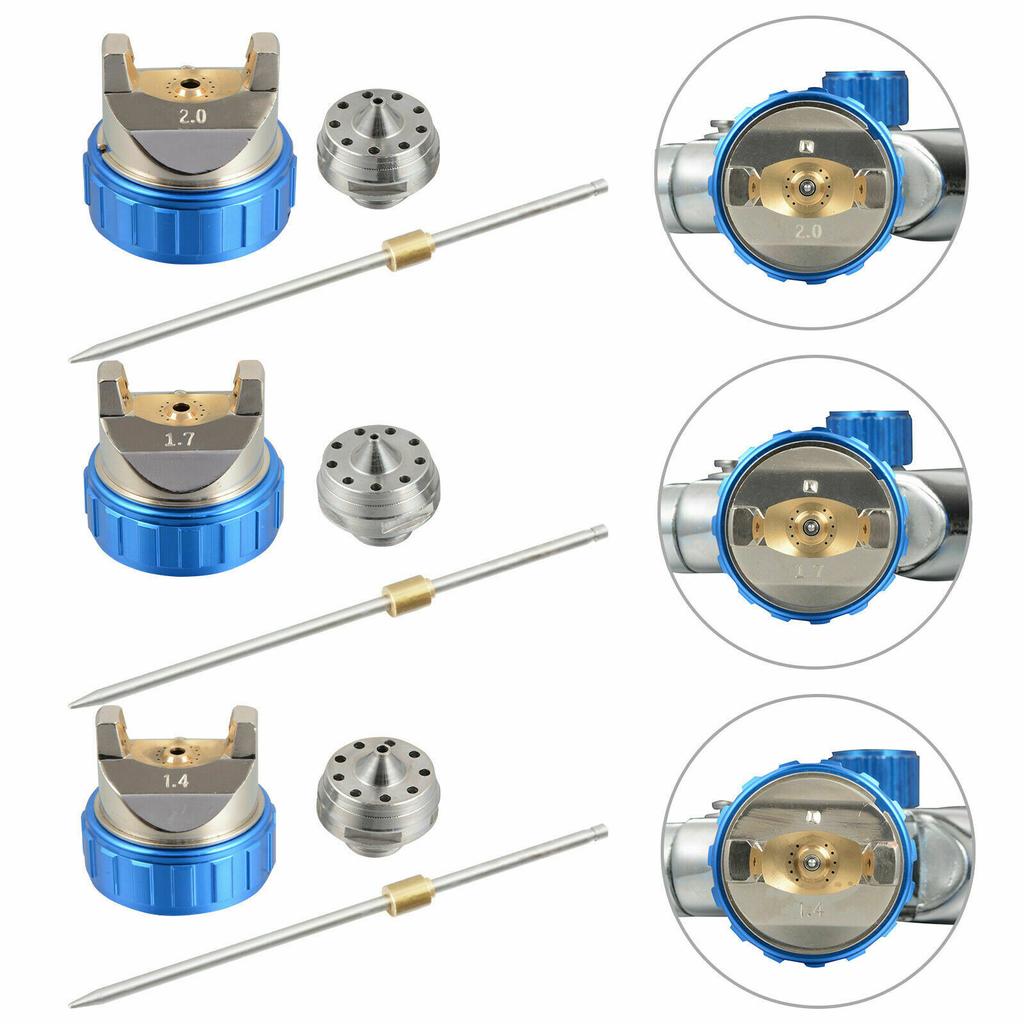 HVLP Professional Spray Gun 1.4mm 1.7mm 2.0mm Steel Nozzle Household Spray Gun Portable Car Paint Spray Gun Kit Pneumatic Tools