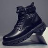 Men's Boots Autumn/winter Men's Boots Korean Version High Top Casual Lace Up Flat Bottomed Round Toe Comfort Leather Shoes2024
