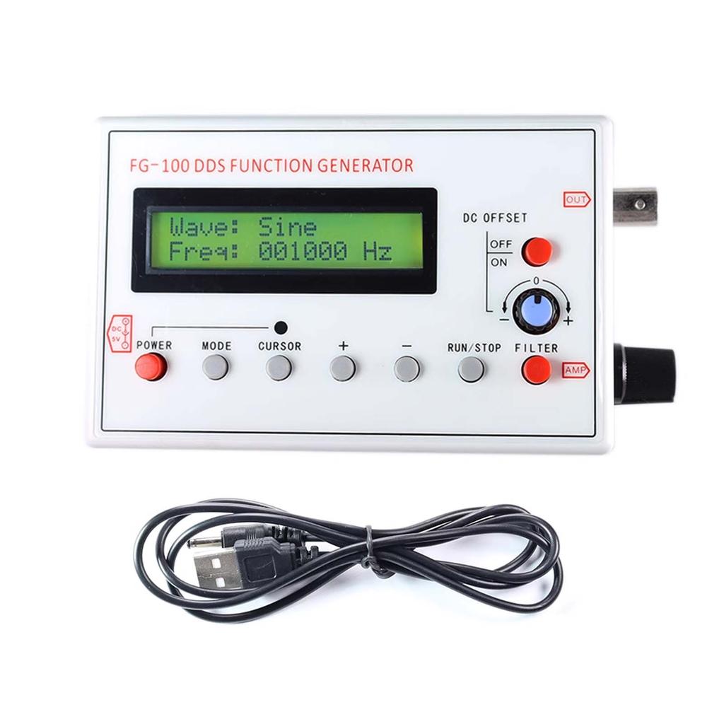 1Hz-500KHz DDS Signal Function Generator, Rechargeable High Precision Digital Signal Frequency Counter for School Laboratory