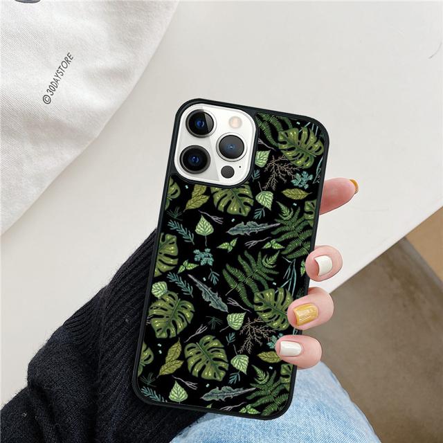Monstera Flower Tropical Green Leaves Phone Case Cover for iPhone 17 Air 16 15 14 13 11 12 Pro Max PlusS Coque