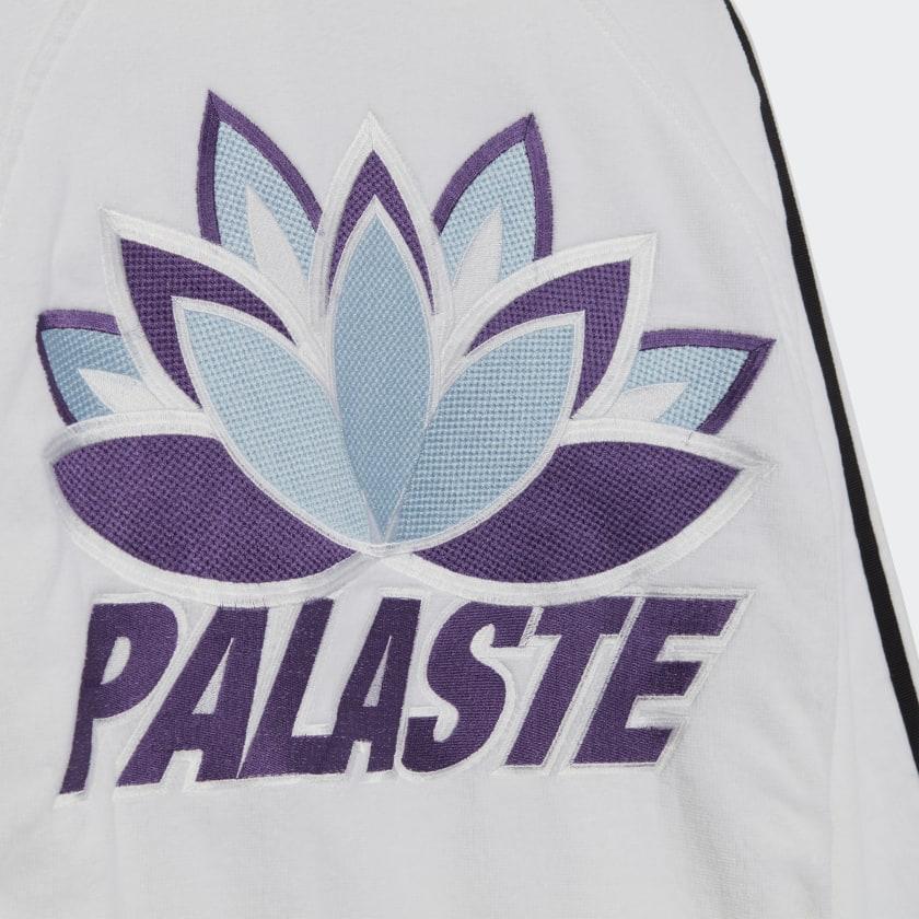 Palace X Adidas Originals Co-Branded Towel Robe With Striped Logo And Lotus Pattern Men Robe White H61826