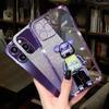 For Galaxy S26 Ultra Plus Case with Cartoon 3D Bear Stand Luxury Slim Gradient Plating Glitter Girls Stylish For Samsung Galaxy S26 + Ultra Back Cover