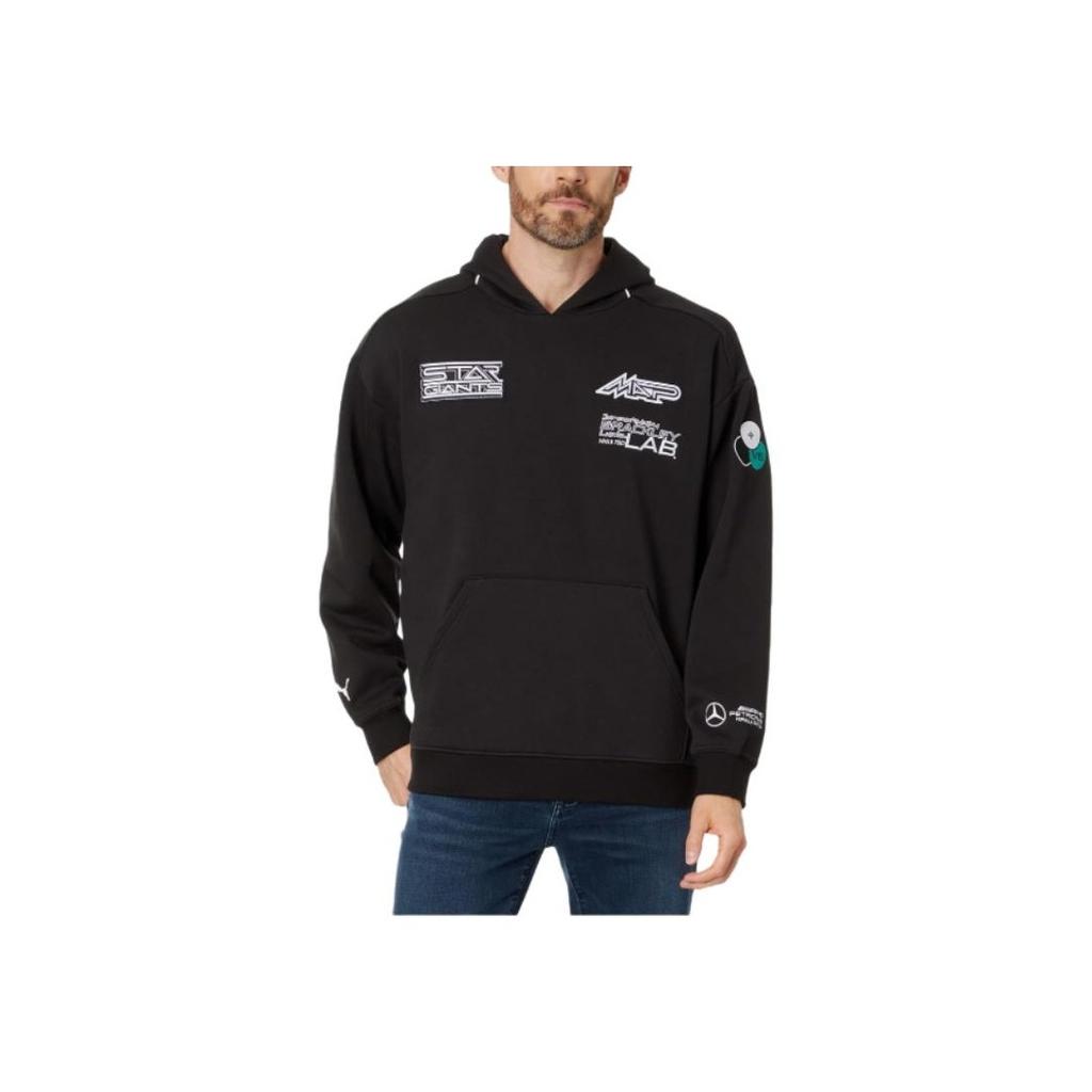 Puma Garage Crew Толстовка с капюшоном и принтом букв Мужские толстовки Черные 621137-01