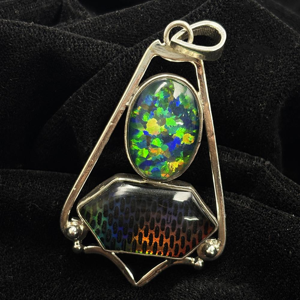 925 Sterling Silver 52 Ct Natural CERTIFIED Opal Fancy Pendant For Birthday Gift