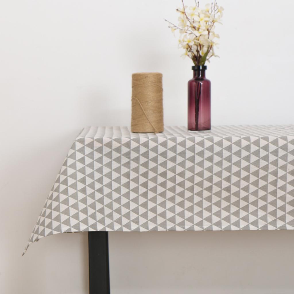 Cotton And Linen Tablecloth Solid Color Printed Plaid Coffee Table Tablecloth Rectangular Dining Table Mat Non-Slip Table Mat Minimalist