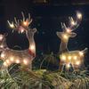 Рождественские светящиеся олени, светящиеся пластиковые олени со светодиодными лампами для внутреннего и наружного праздничного показа