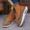 Women's Trendy Retro Designer Flat Shoes, Women's Round Headed Metal Decorative Casual Shoes