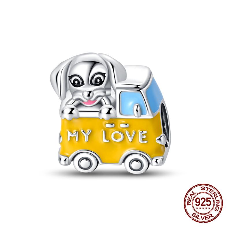 100% стерлингового серебра 925 пробы с изображением кофейного кота, кролика, медведя, пингвина, бусины, подходят для 925 оригинальных браслетов, сделай сам, подарок на день рождения, ювелирные изделия