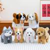 Simulated Standing Position Golden Retriever Plush Toy Corgi Husky Office Puppy Table with Children's St. Bernard Dolls