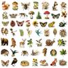 10/30/50PCS Retro Animal Plant Sticky PVC Sticker Aesthetic DIY Decoration Scrapbooking Hand Accounting Supplies