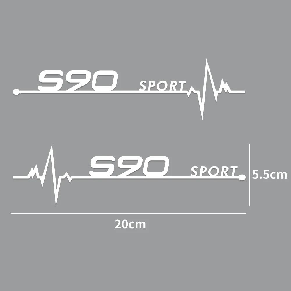 2Pcs Volvo Car Window Body Stickers, Heartbeat Sport Logo Decor Decals for XC40 XC60 XC90 S60 S90 V50 Auto Exterior Accessories