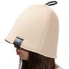 Токио Сауна Лаб Шапка-сетка для сауны для мужчин, предотвращает сухость кожи головы, включает сумку для хранения, двухслойная, быстросохнущая, повреждение, (слоновая кость)