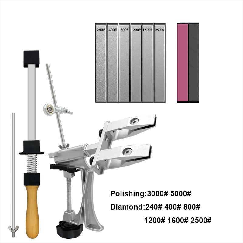 XK Fixed Angle Knife Sharpener Sharpening Stone Set Professional Knife Machine Whetstone Grinder System Diamond Kitchen Tools