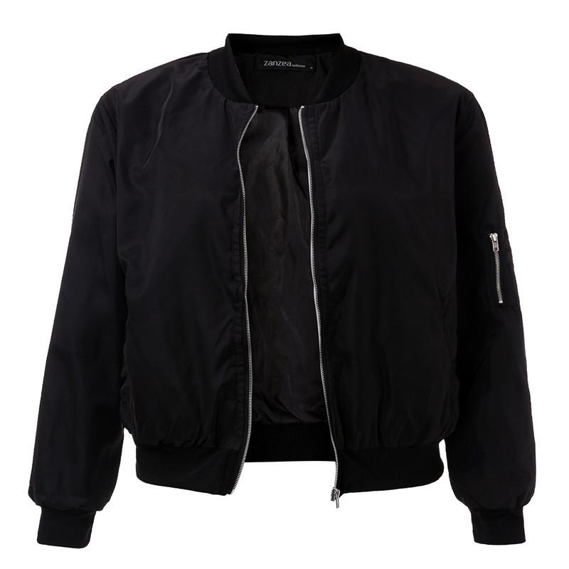 Женское пальто, осенне-зимняя куртка, однотонная модная куртка на молнии, бейсбольная куртка