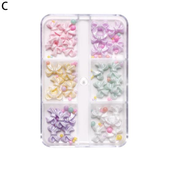 Yousheng 1 коробка Нейл-арт бант не падающий трехмерный блеск не выцветающий DIY смола осень зима кавайный бант нейл-арт очарование маникюрный салон поставки