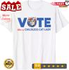Vote Like a Childless Cat Lady Floral Cat Vote For Kamala T-Shirt S-3XL