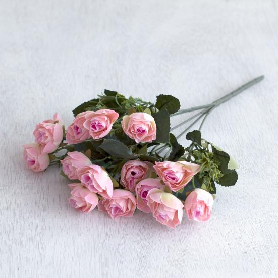 1 Bouquet Artificial Flower Eco-friendly Anti-fade Plastic Simulation Rose Flower Decor for Wedding