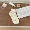 White Polka Dot Socks Medium Tube Socks Summer Thin Solid Color Breathable Short Cotton Socks Simple Mesh Versatile