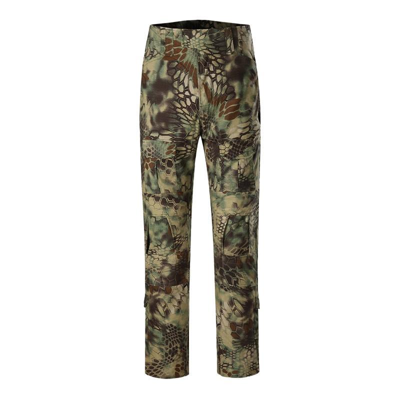 Mens Tactical Cargo Pants With Knee Pads Outdoor Training Camo Combat Hiking Running Gym