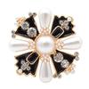 Rhinestone and Pearl Cross Brooches for Women Fashion Baroque Style Jewelry Winter Coat Accessories