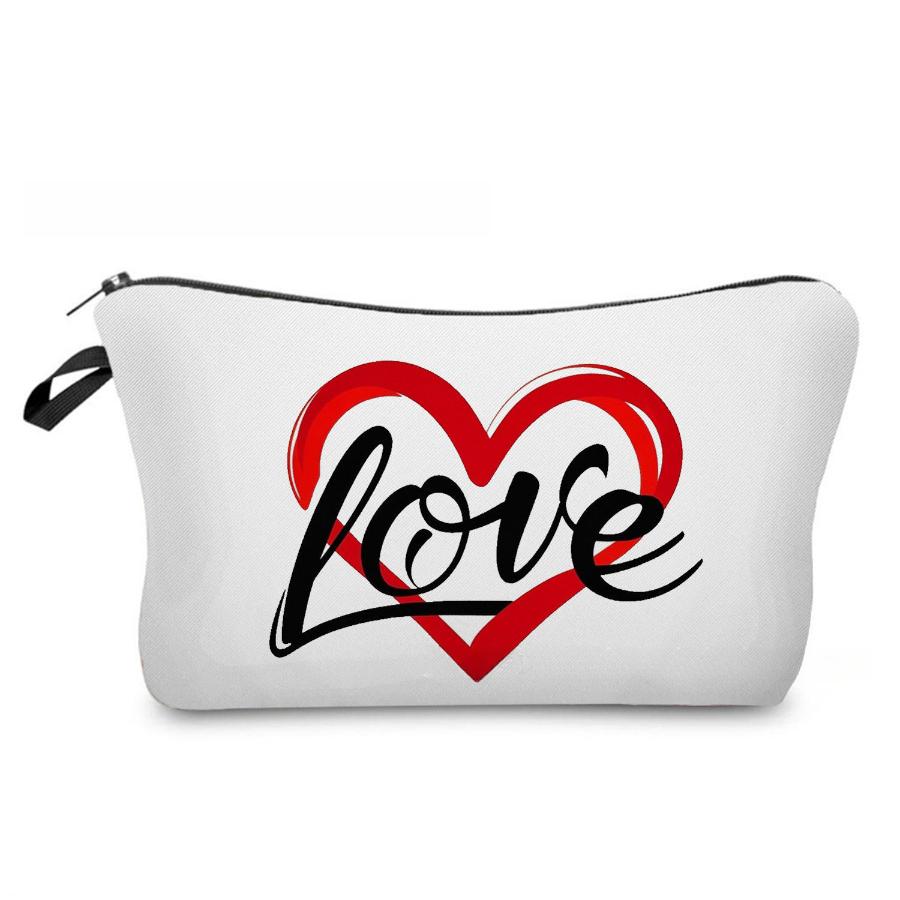 Женская косметичка с принтом Love для туалетных принадлежностей, органайзер для путешествий, 6968