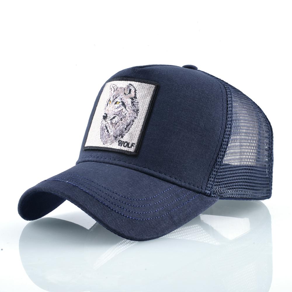 Мужские кепки-snapback Летние дышащие бейсболки Женские Крутые уличные кепки Вышивка Волк Тракер Кости Унисекс Хип-хоп кепки Мужские