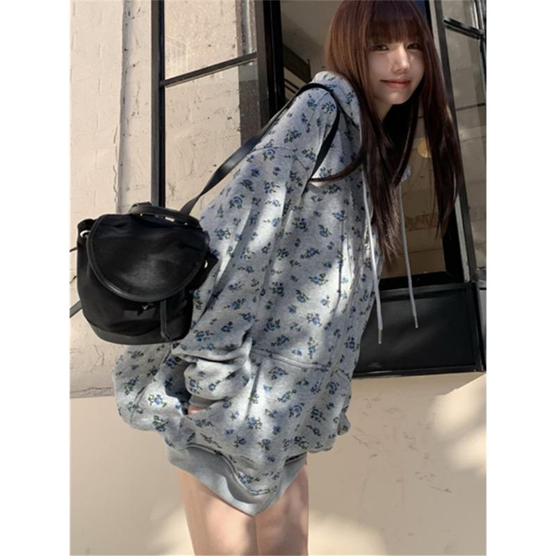 Серые печатные пальто женские с капюшоном зимние плюшевые повседневные универсальные офисные женские печатные элегантные повседневные свободные модные новые