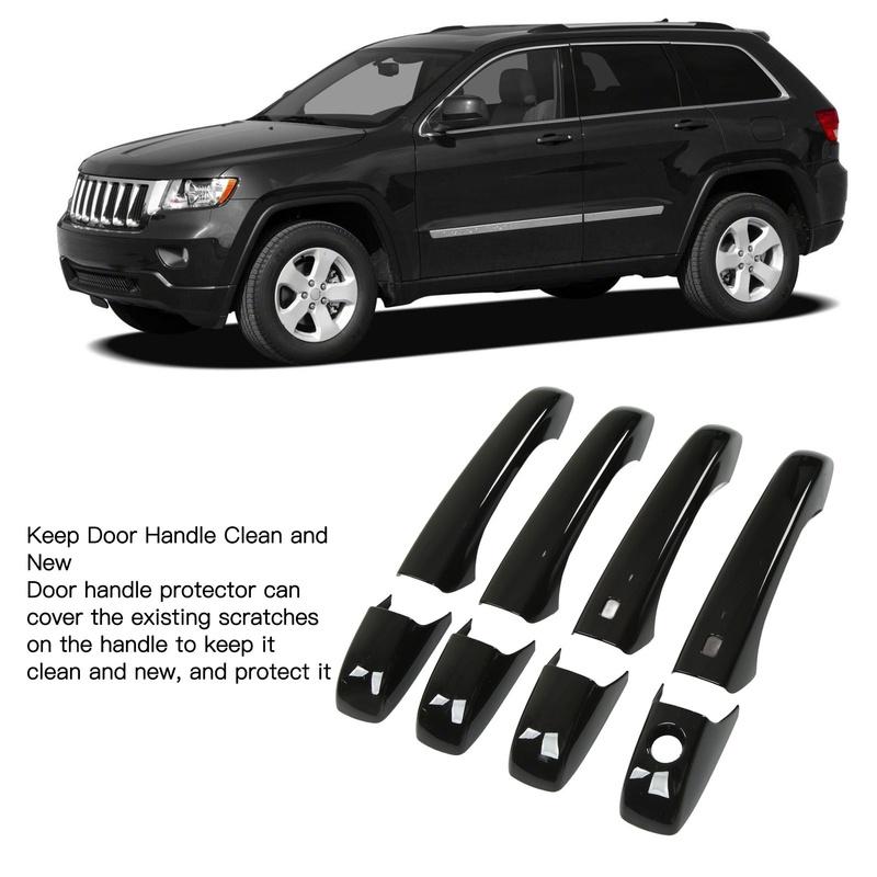 Car Exterior Door Handle Cover Glossy Black Replacement for Jeep Grand Cherokee WK2 WL 2011‑