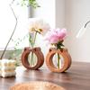 Cartoon Cat Shaped Design Floral Art Hydroponic Bottle Creative Flower Arrangement DIY Wood Handmade Home Decorations