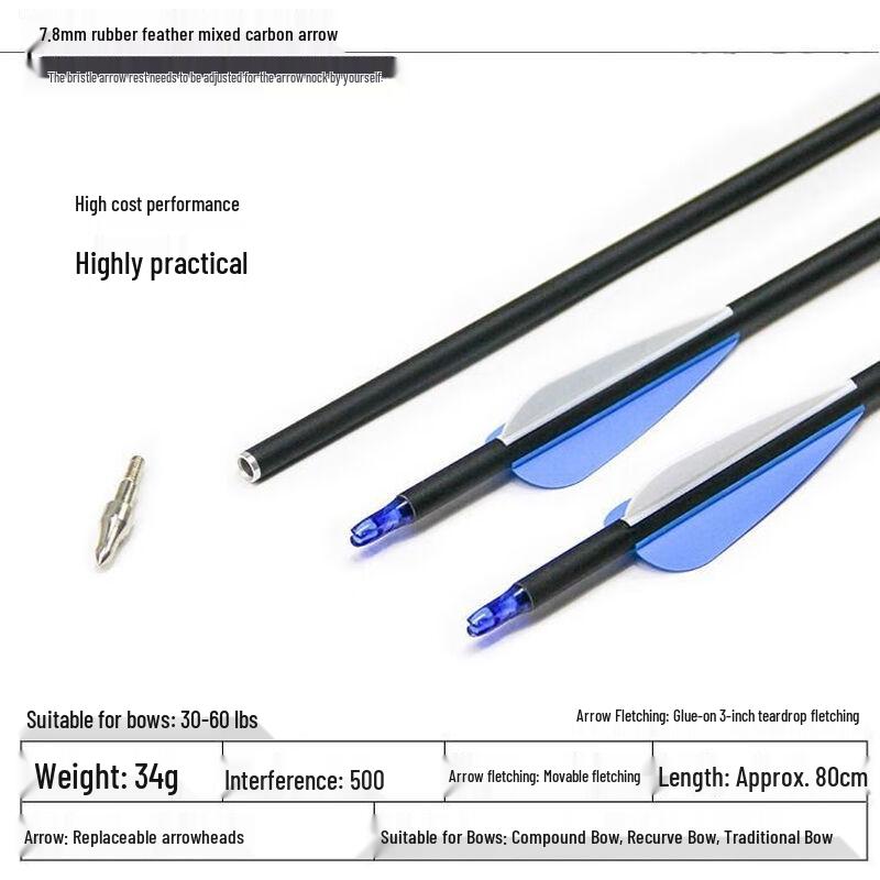 WEZHO Carbon-Fiber Reinforced Fiberglass Archery Arrows