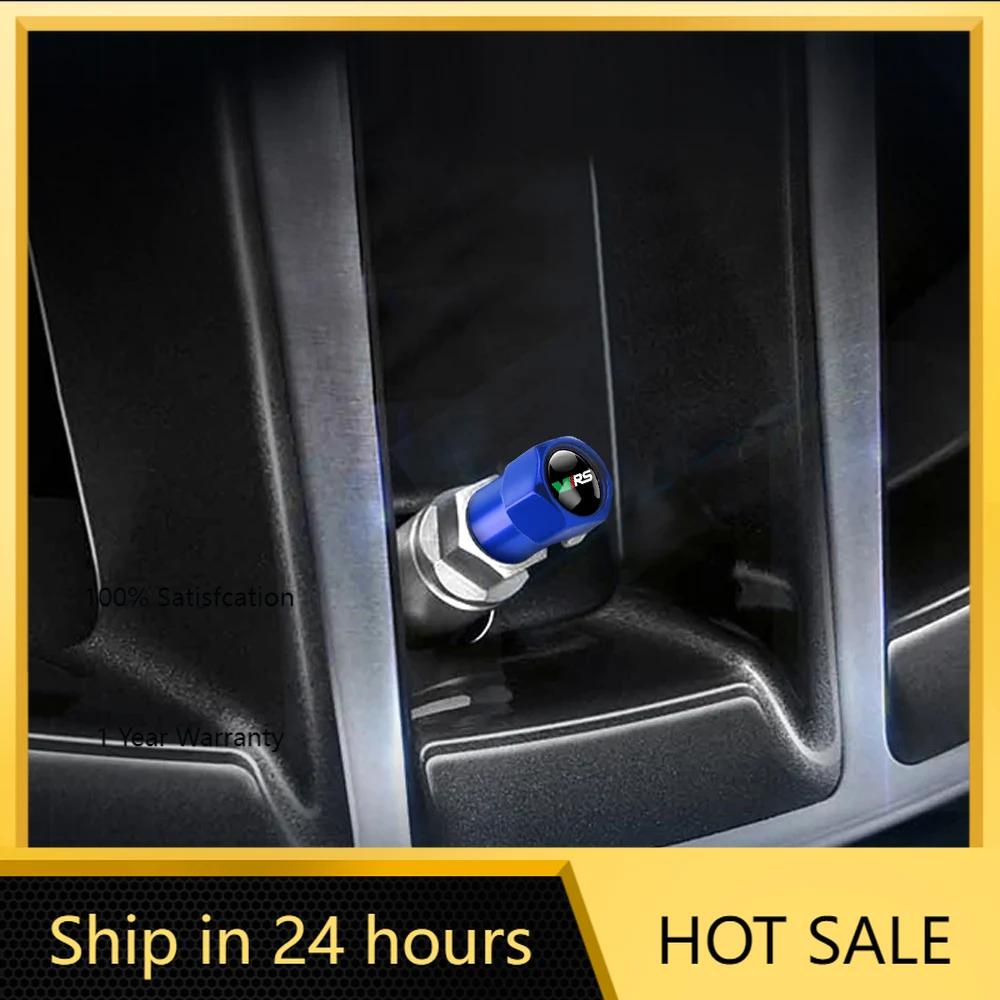 Car Sticker 2025 Hot 4Pcs Car Styling Tire Valve Covers Auto Badge Dust Caps For Skoda S VRS VII Octavia Superb Kodiaq Fabia Kam