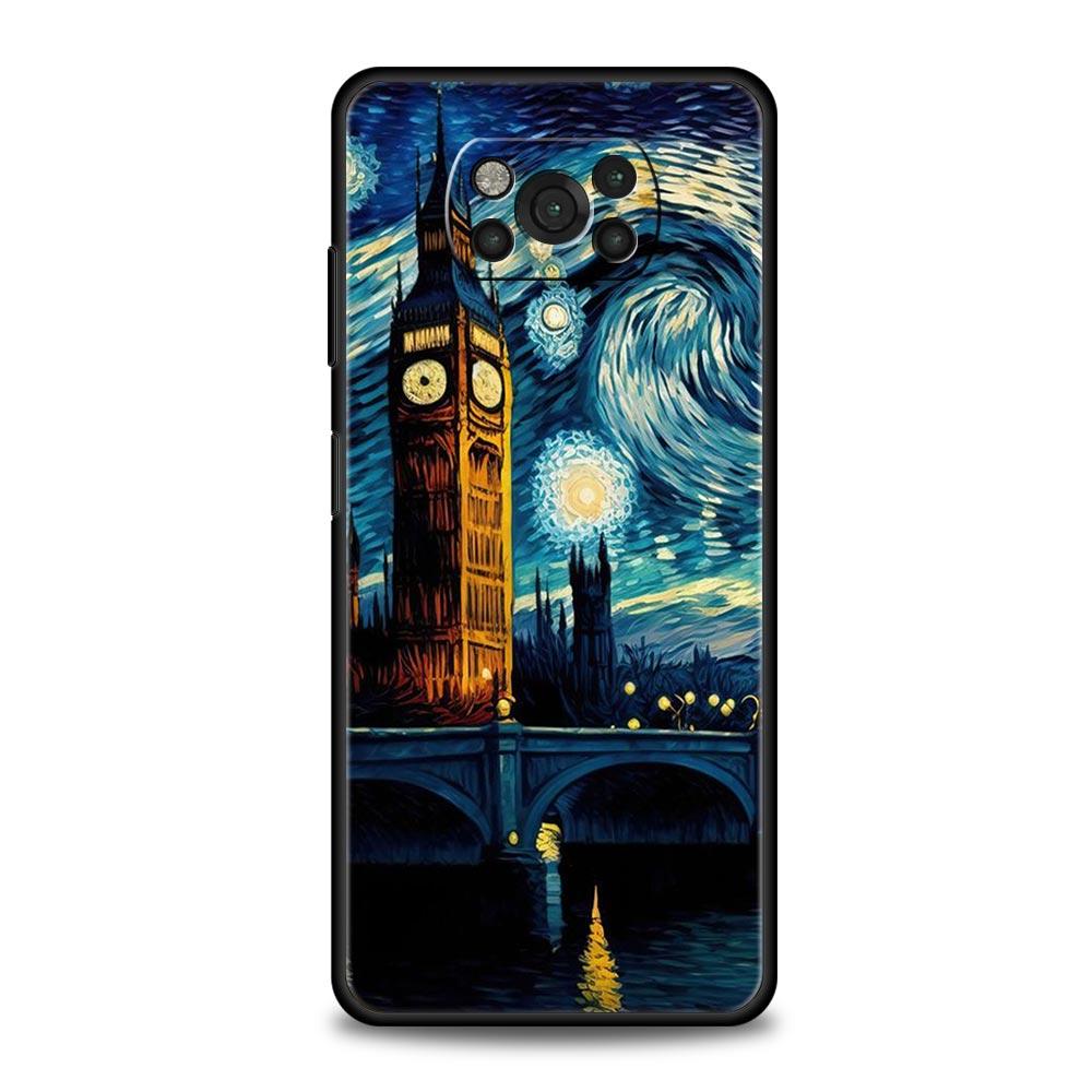 Чехол для телефона 'Звездная ночь' Ван Гога Для Xiaomi Poco X6 X5 Pro X4 X3 NFC F5 Pro F4 F3 GT M5 M4 Pro 5G M3 C51 C50 C55 Мягкий чехол