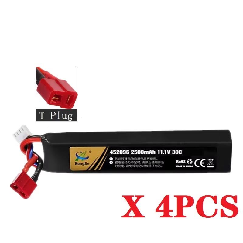 Водяной пистолет Airsoft 11.1V 3S 2500mAh 30C 452096 LiPo Аккумулятор с разъемом T/Tamiya/XT30 для страйкбольного пистолета с шариками, электрических игрушек, запчасти