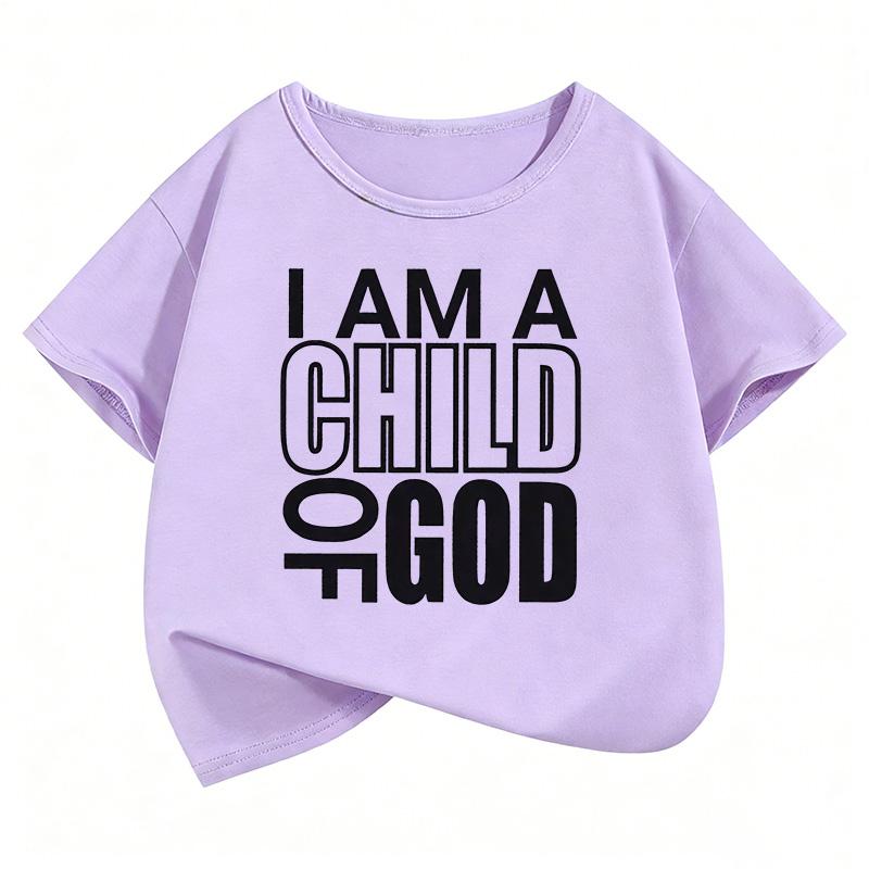 I Am A Child of God Letter Printed T Shirts Graphic Kids Childrens Tshirt Boys Girls Summer Spring Casual Top Tee Shirt