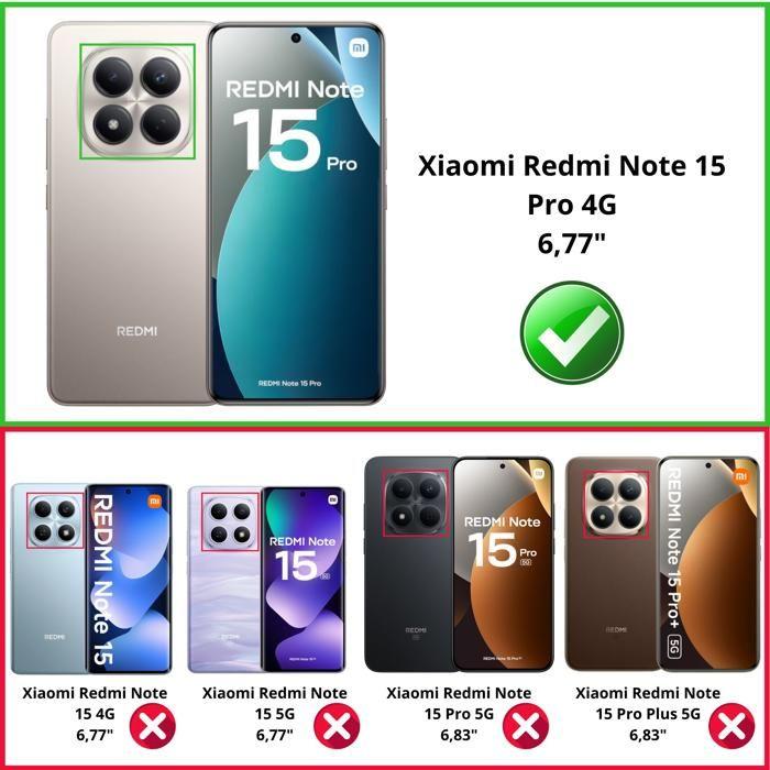 Protection Caméra pour Xiaomi Redmi Note 15 PRO 4G [Lot de 2] Verre Trempé Appareil Photo Arrière Film Protection Phonillico®