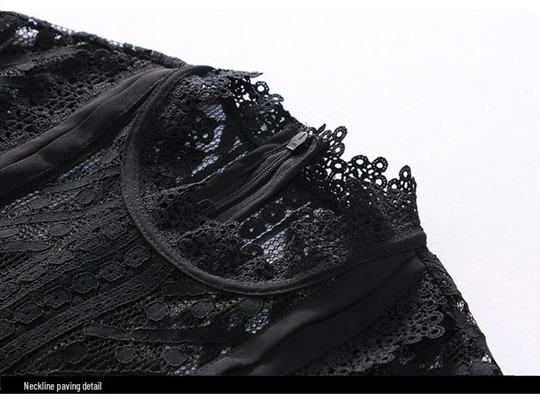 Платье Platycodon Slim Fit Black Fishtail Long Dress для больших размеров - Европейская и американская коллекция Весна/Осень