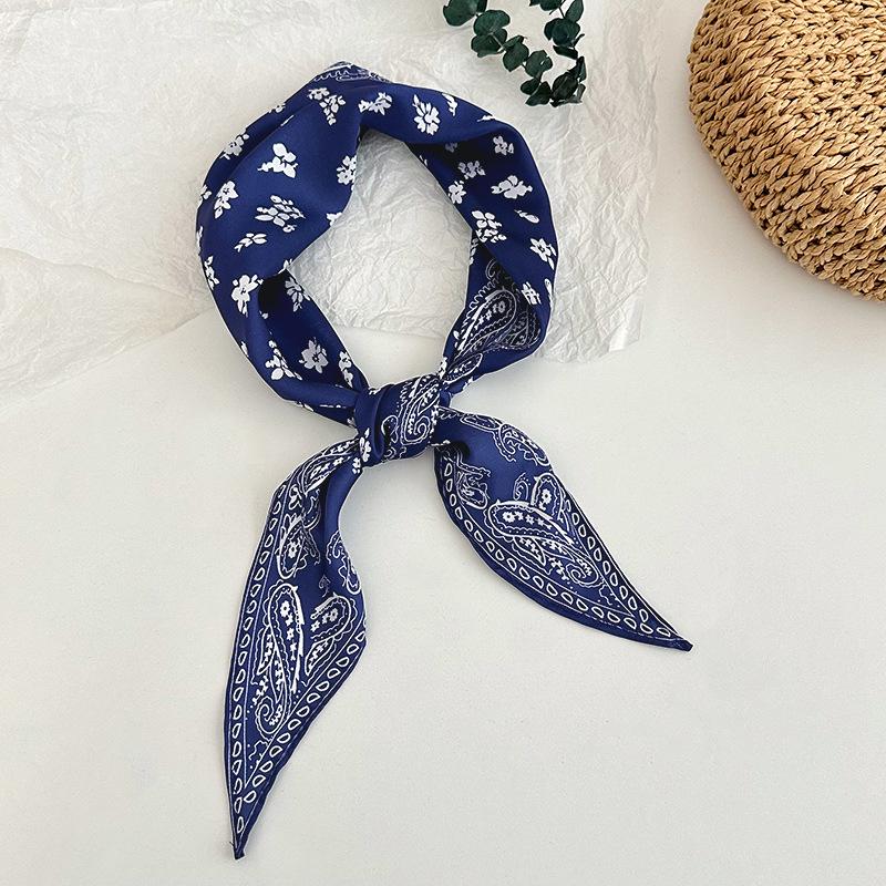 Женская повязка для волос в стиле ретро с узором пейсли и кешью, шелковый шарф Naza, простая мода, завязанные волосы, ромбовидный платок на голову
