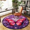 1pc Butterfly Pattern Round Chair mat office Area Rug - Non-Slip, Floor Mat for Office, Bedroom, Ideal home decor gift c0112052
