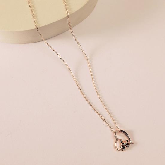 Женское ожерелье с полым сердцем, пандой, регулируемое, с подвеской в виде животного и букв, ювелирные изделия, подарки