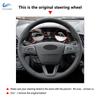 Автомобильный черный защитный чехол на руль для Ford Focus 3 2015-2018 Kuga 2016 2017- Escape C-MAX Ecosport