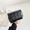 Stylish Korean Mini Square Bag For Women With Chain Strap And Quilted Design In Black Silver Blue Green Or Rose Purple