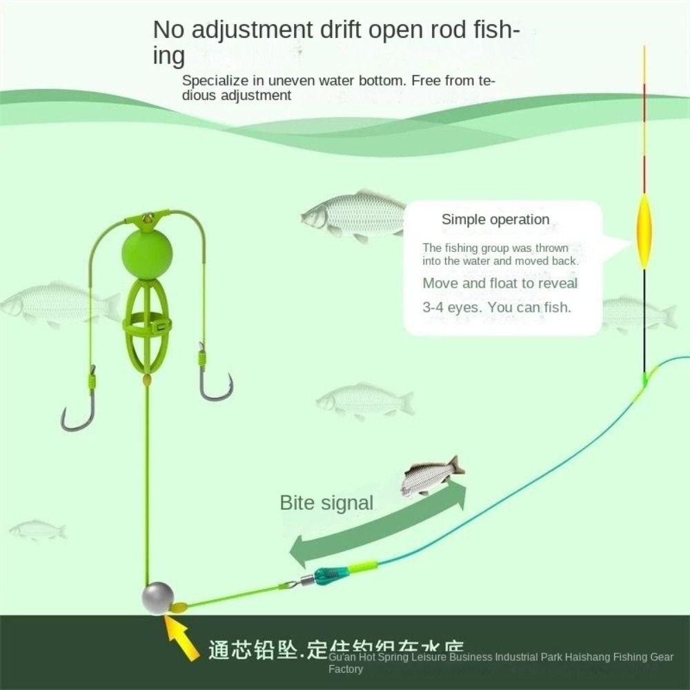 String Hook Fishing Bait Cage Carbon Steel Fishing Spring Bait Cage Line Group Feeder Sinker Sea
