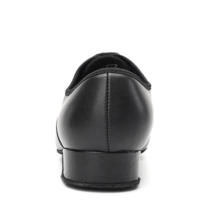 Мужские туфли для современных танцев на низком каблуке, из черной кожи, для самбы, сальсы, танго, латиноамериканских бальных танцев, каблук 2,5 см, для помещений